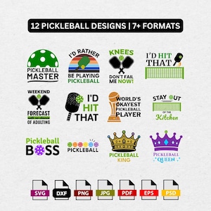Mini lot de pickleball SVG, chemise de joueur de pickleball, conception de clipart PNG EPS, pagaie de pickleball drôle fichier coupe, citations de sport cricut numérique
