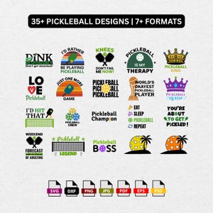 Pickleball SVG Mega Bundle, Pickle Ball Player Shirt Png design, Funny sports paddle design, cricut cite téléchargement numérique clipart coupe fichier