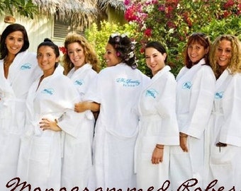 Waffle Weave robes Monogrammed Personalized for your Bridal Party