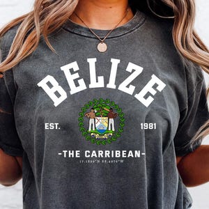 Koszulka w kolorach Belize Comfort, koszula Belize, bluza w stylu karaibskim Belize, prezent Belize, bluza Belize, prezent dla przyjaciela domu Belize