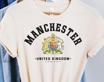 T-shirt Manchester England Angleterre - Noir, Coton, Neuf Avec étiquettes Homme
