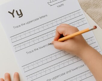Hojas de trabajo para trazar el alfabeto de la A a la Z / PDF imprimible / Aprendizaje preescolar y jardín de infantes