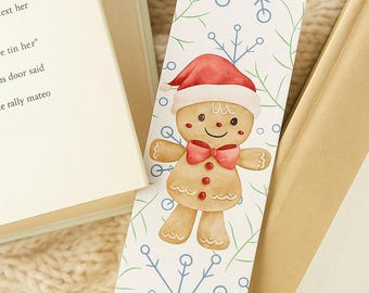 Watercolor Christmas Bookmarks, Holiday Reading Set (PDF/PNG)
