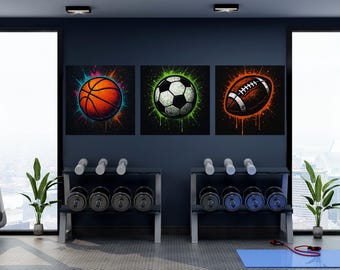 Sport Graffiti Art Prints, Basketball, Fußball, Football Set (digitaler Download)