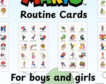 Super Mario Routine Cards, Visual Schedule (Digital Download)