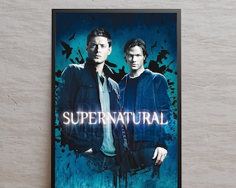 Supernatural Poster, High Quality Print, Tv Show Wall Art, Gift for Tv Series Fans