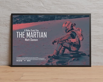 Poster Film Il Marziano Con Matt Damon – Stampato Con Firma Autografo – Cornice A3 Nera – Regalo Cinefili
