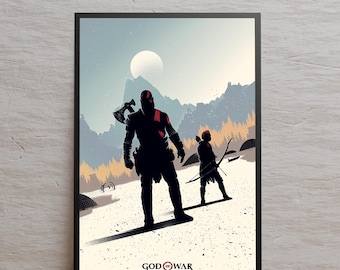 Póster de God of War, impresión de alta calidad, arte mural de videojuegos, regalo para gamers