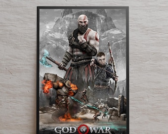 Póster de God of War, impresión de alta calidad, arte mural de videojuegos, regalo para gamers