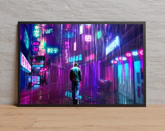 Cyberpunk Poster, Night City, High Quality Print, Video Game Wall Art, Gift for Gamers