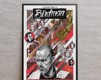 Birdman Poster, High Quality Print, Movie Wall Art, Gift for Film Fans