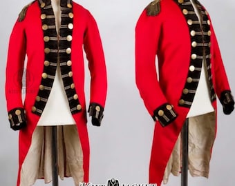 18世紀イギリス軍のレッドコートウール燕尾服：独立戦争時の軍服