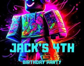 Editable Pixel Video Game Birthday Invitation: Gamer Party (Digital Download)