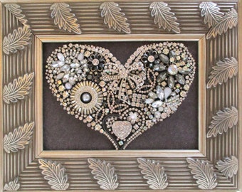 Jeweled gerahmtes Schmuck-Kunst-Herz-Valentinstag-Weinlese-Deco-Strass Detailliertes Fabelhaftes Geschenk