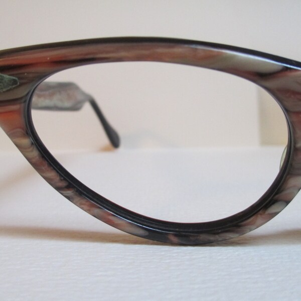 Retrò Vintage Cat Eye cornici marrone madreperla finitura