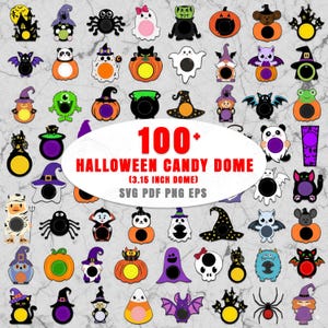 100+ Halloween Candy Dome svg Bundle, Halloween Süßigkeitenhalter, Schokoladenhalter svg, Pralinenhalter, DIY Candy Halter, Cut File