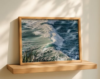 Beach Waves Print , Ocean Photography , Digital Wall Art , Instant Download