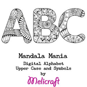 Alfabeto digitale - Mandala Mania! Maiuscole, numeri e simboli