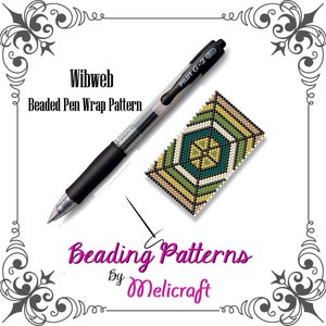 Beaded Pen Wrap Pattern - Wibweb- Instant Download - Peyote Stitch