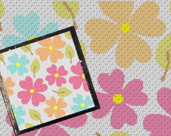 Pretty Floral Blanket C2C/Graphghan Crochet Pattern/Chart/Graph PLUS  FREE Written Patterns