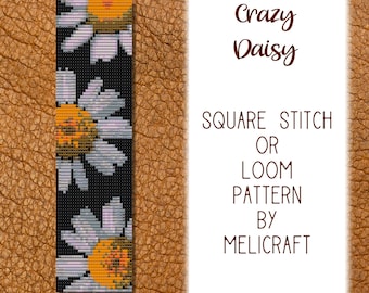 Loom/Square Stitch Bracelet Pattern | DIGITAL DOWNLOAD | Crazy Daisy