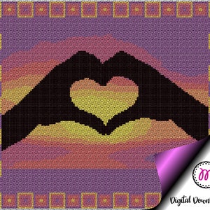 Loving Hands Blanket C2C Crochet Pattern/Chart/Graph PLUS  FREE Written Patterns