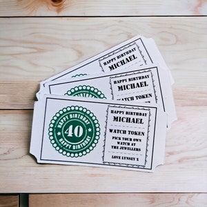 Gepersonaliseerde "gratis drankje"-tokens voor verjaardagen - 5 kleuren, ELKE LEEFTIJD! 25 tokens per pakket