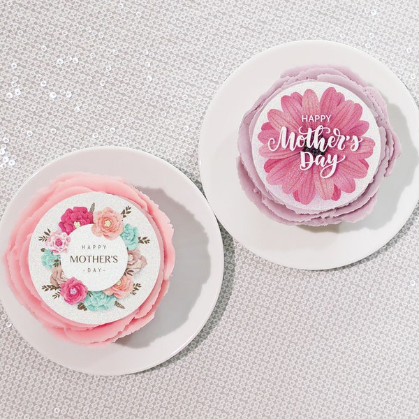 Edible Cupcake Toppers | Mother's Day Cake Toppers | 4 designs and 3 sizes available!