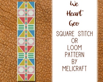 Loom/Square Stitch Bracelet Pattern | DIGITAL DOWNLOAD | We Heart Geo