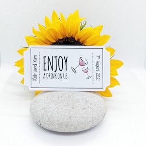 Ticket Style Grandes tokens de "bebida gratis" para bodas - 3 diseños a elegir, 10 tokens por paquete