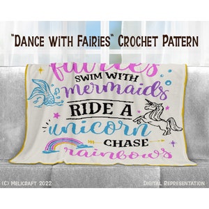 Dance With Fairies Blanket PATTERN | Graphghan Crochet Pattern/Chart/Graph PLUS  FREE Written Patterns | Pixel Crochet