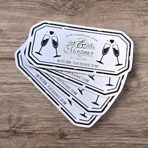 Fichas de bebida personalizadas para bodas, fiestas y eventos - Vales de bar - Tickets de bebida