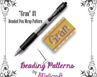 Mönster för pärlbroderi med penna - "GRAN #1" - Direkt nedladdning - Peyote Stitch