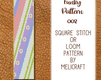 Loom/Square Stitch Bracelet Pattern | DIGITAL DOWNLOAD | Funky Pattern 002