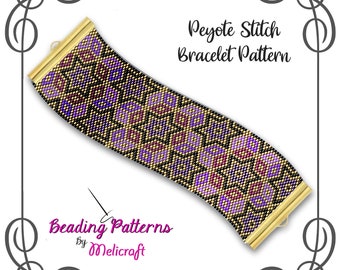 StarCrazy Peyote Bracelet Pattern - Odd Count Peyote Stitch Chart - Using Miyuki Delicas!