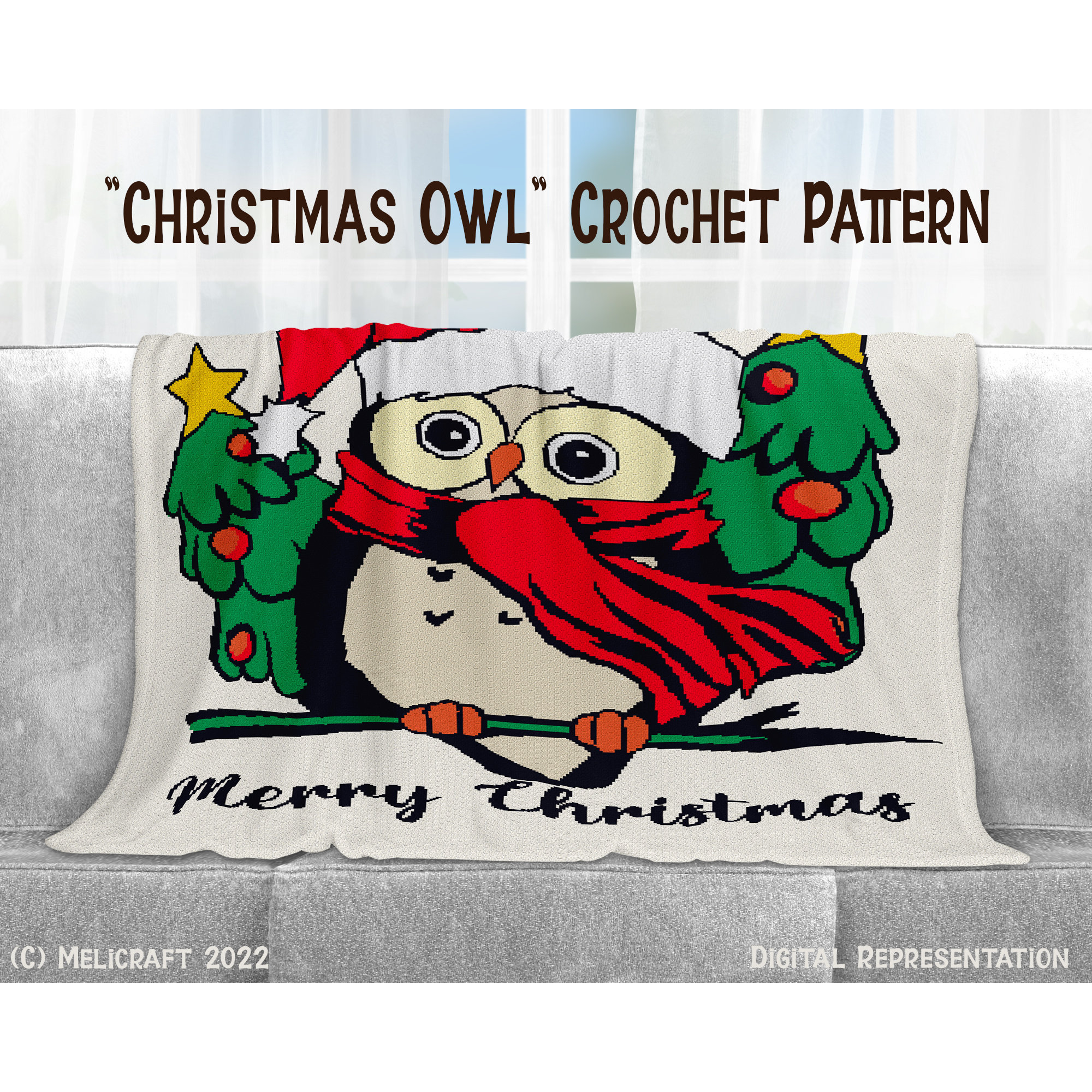 30 Owl Blanket Crochet Patterns for Cozy Gifting and Woodland Charm 13 Christmas Owl Graphghan Blanket