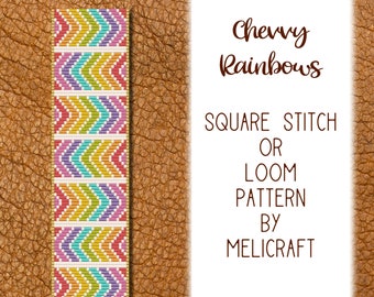 Loom/Square Stitch Bracelet Pattern | DIGITAL DOWNLOAD | Chevvy Rainbows