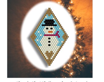 2019 Christmas Crackers - Snowman - 3D Peyote Pod | Beading Pattern | Using Miyuki Delicas!