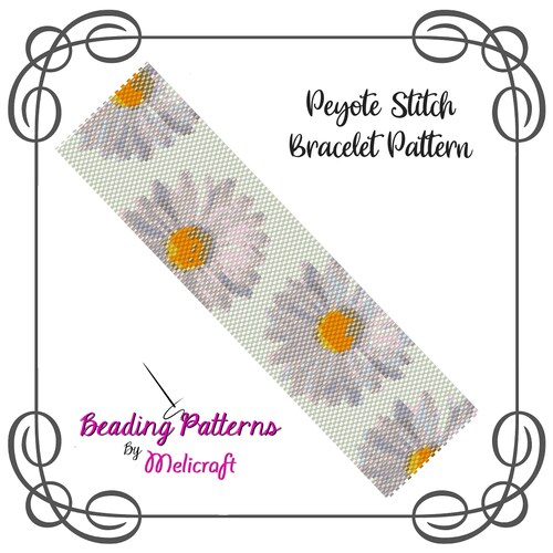 Using Miyuki Delicas! In Bloom 2 Peyote Bracelet Pattern Odd Count Peyote Stitch Chart