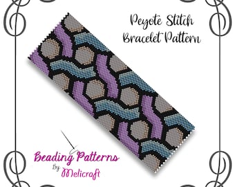 Ebrah Peyote Bracelet Pattern - Odd Count Peyote Stitch Chart - Using Miyuki Delicas!