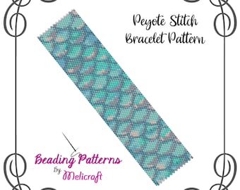Mermaid Scales Peyote Bracelet Pattern - Even Count Peyote Stitch Chart - Using Miyuki Delicas!