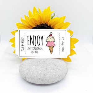 Fichas grandes "Helado gratis" estilo boleto para bodas/fiestas de cumpleaños / 10 fichas por paquete / Primer cumpleaños del bebé / Despedidas de soltera