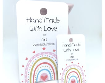 Handmade with Love Labels/Tags | Personalised Gift Tags | Custom Labels | Whimsey Rainbow 1