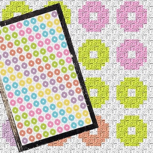 Dotty Rainbow C2C Crochet Pattern/Chart/Graph PLUS  FREE Written Patterns