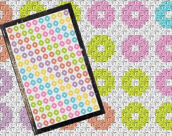 Dotty Rainbow C2C Crochet Pattern/Chart/Graph PLUS  FREE Written Patterns