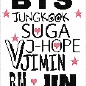 BTS K Pop FanArt Blanket C2C Crochet Pattern/Chart/Graph PLUS  FREE Written Patterns