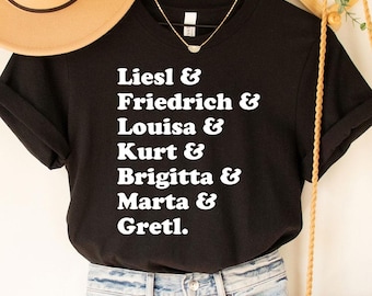 Camiseta de Von Trapp, Sonrisas y Lágrimas, Camiseta de Julie Andrews, Camiseta de Broadway, Inspirada en musicales, Regalo de Navidad, Camiseta con letras de canciones, Amante de la música