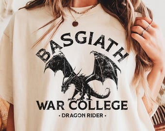 Basgiath comfort colors tshirt Vintage Basgiath War College 2 Sided Comfort Color Shirt, Fourth Wing Shirt, Dragon Rider Shirt
