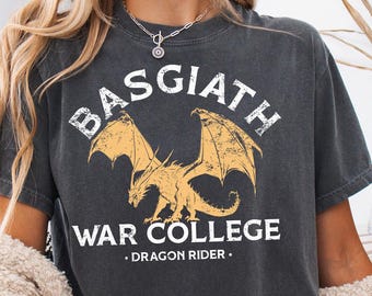 Basgiath war college comfort colors tshirt Vintage Basgiath War College 2 Sided Comfort Color Shirt, Fourth Wing Shirt, Dragon Rider Shirt