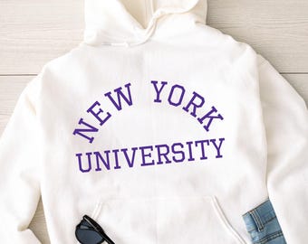 ニューヨーク大学「NYU」スクリプト ブラック パーカー - Etsy 日本